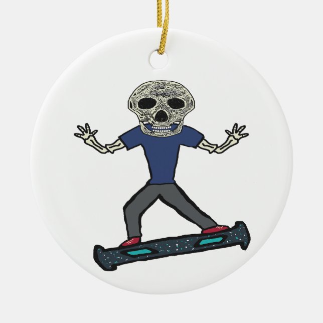 Adorno De Cerámica Hoverboard Skeleton (Frente)