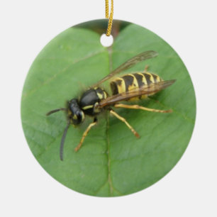 Adorno De Cerámica Hoverfly sobre un Personalizado hoja Cumpleaños