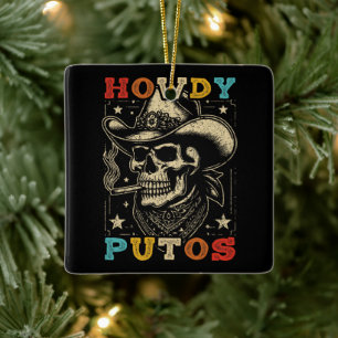 Adorno De Cerámica Howdy Putos Funny Skull Retro Vintage