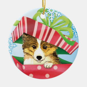 Adorno De Cerámica Howlidays feliz Sheltie