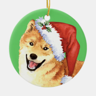 Adorno De Cerámica Howlidays feliz Shiba Inu