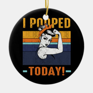 Adorno De Cerámica Hoy Me Poopté Por El Humor Gracioso De La Retro Ro