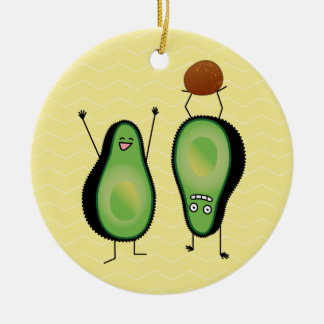 Adorno De Cerámica Hoyo verde divertido del handstand del aguacate