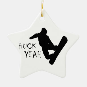 Adorno De Cerámica Huck Yeah (Snowboarding)