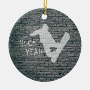 Adorno De Cerámica Huck Yeah (Snowboarding)