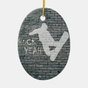 Adorno De Cerámica Huck Yeah (Snowboarding)