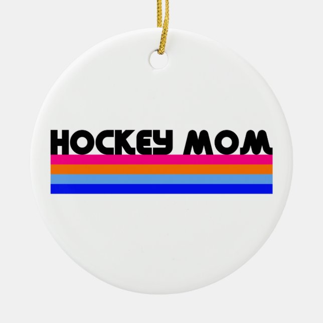 Adorno De Cerámica Huelgas de hockey para mamá (Frente)