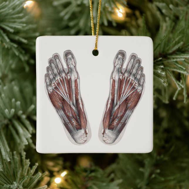 Adorno De Cerámica Huella de anatomía humana vintage podología pies (Árbol)