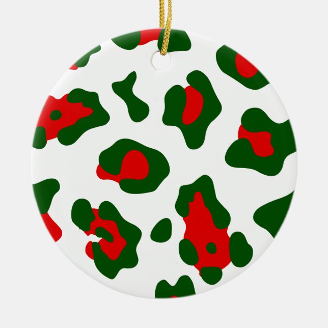 Adorno De Cerámica huella de leopardo de los navidades (Frente)
