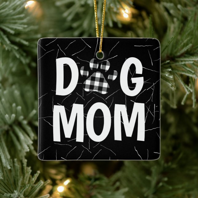 Adorno De Cerámica Huella de perro con relleno de búfalo con pelo de  (Árbol)