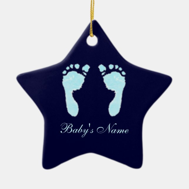 Adorno De Cerámica Huellas de bebé (niño) (Percha de puerta) (Frente)