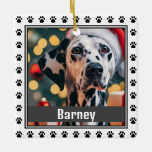 Adorno De Cerámica Huellas de patas de mascotas Foto personalizada de