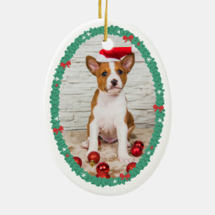 Adorno De Cerámica Huellas de patas y lazos en el árbol de Navidad de