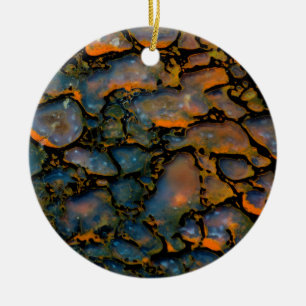 Adorno De Cerámica Hueso de dinosaurio petrificado naranja