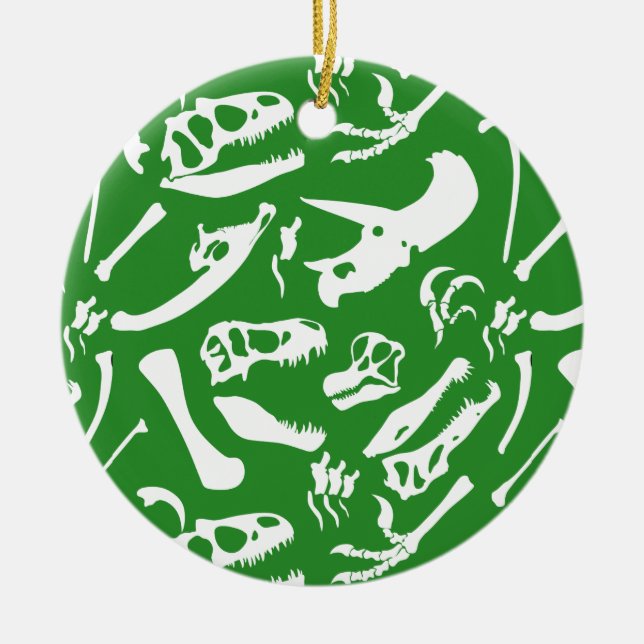 Adorno De Cerámica Huesos de dinosaurio (verde) (Frente)