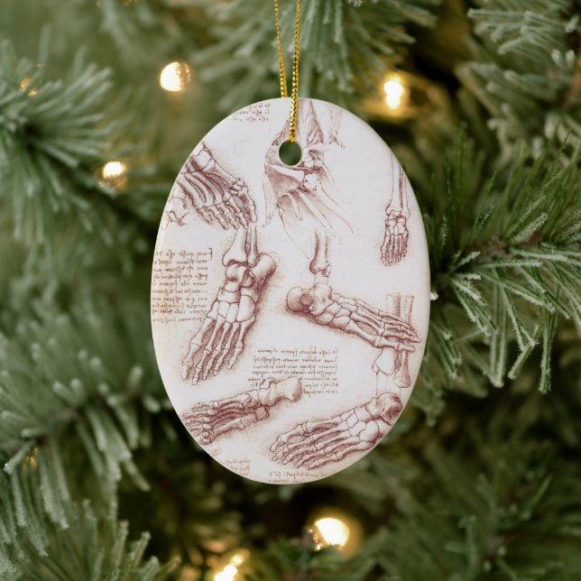 Adorno De Cerámica Huesos de pie de anatomía humana de Leonardo da Vi (Árbol)