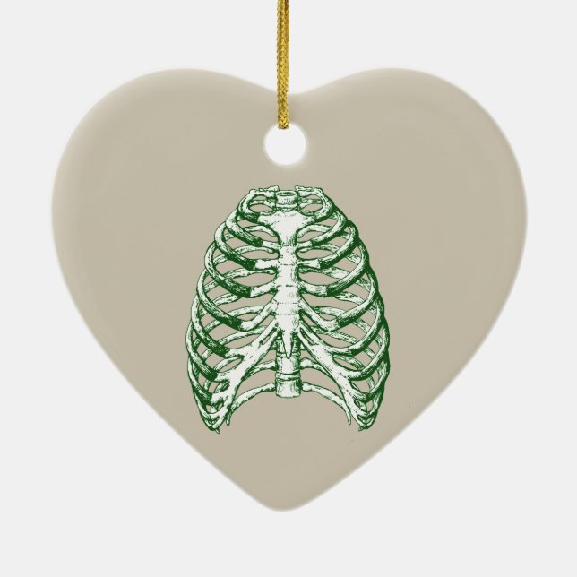 Adorno De Cerámica Huesos del tórax humano (Atrás)