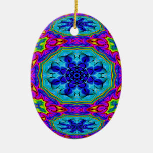 Adorno De Cerámica Huevo caleidoscópico Ornament.2