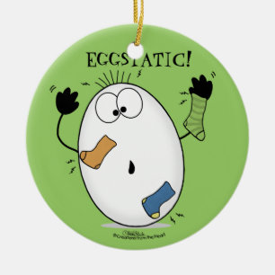 Adorno De Cerámica Huevo Eggstático-Ecstático