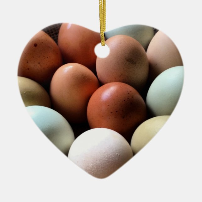 Adorno De Cerámica Huevos bonitos de la granja de pollo (Frente)