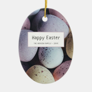 Adorno De Cerámica Huevos de Pascua Pastel Feliz Pascua Familia