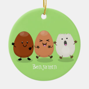Adorno De Cerámica Huevos kawaii lindo ilustracion personalizado dive