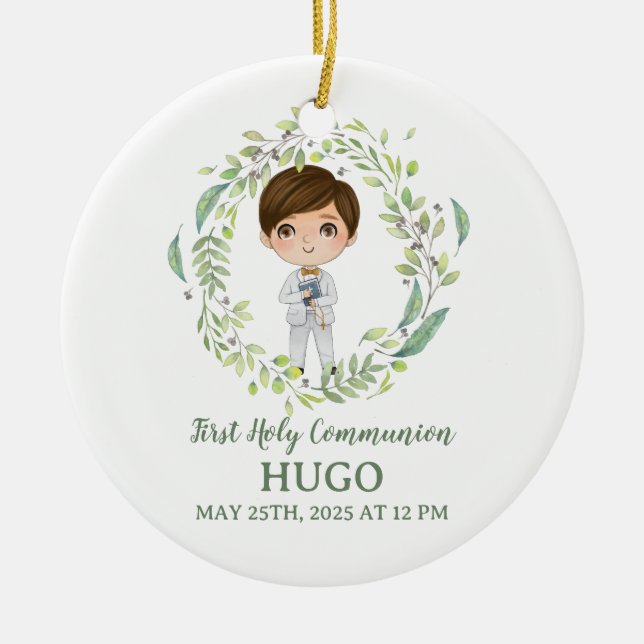Adorno de Cerámica HUGO Primera Comunión (Frente)