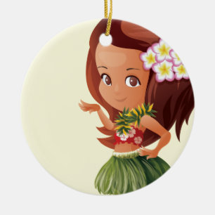 Adorno De Cerámica Hula chica