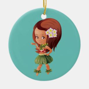 Adorno De Cerámica Hula Chica