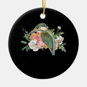 Adorno De Cerámica Hummingbird Flowers Bird Lover