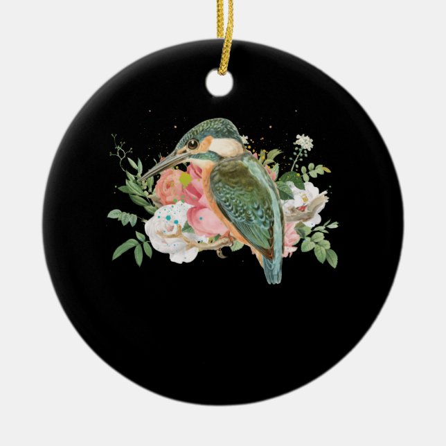 Adorno De Cerámica Hummingbird Flowers Bird Lover (Frente)