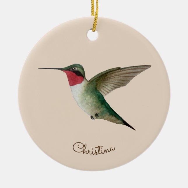Adorno De Cerámica Hummingbird personalizado (Frente)