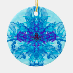 Adorno De Cerámica HUMO AZUL - Arte Fractal -