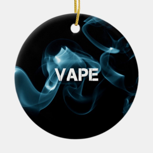 Adorno De Cerámica Humo Vape de la turquesa encendido (Frente)