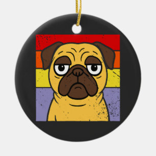 Adorno De Cerámica Humor de Amante de Perro Pug Antiguo Sarcástico To