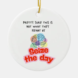 Adorno De Cerámica Humor de epilepsia de doble cara Aprovecha el día