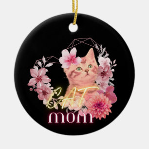 Adorno De Cerámica Humor de mamá de gato - cita graciosa de las mujer