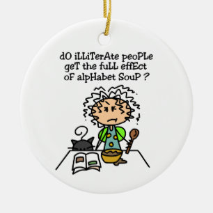 Adorno De Cerámica Humor de personas analfabetas