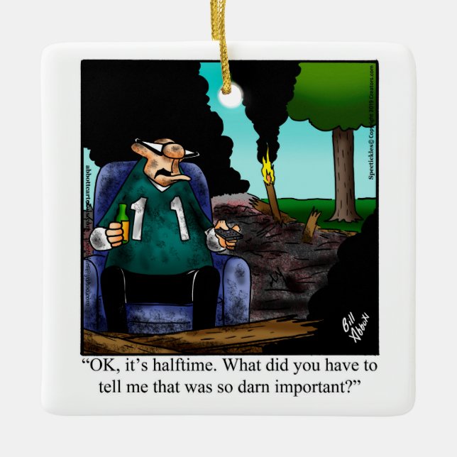 Adorno De Cerámica Humor divertido de aficionados al fútbol (Anverso)