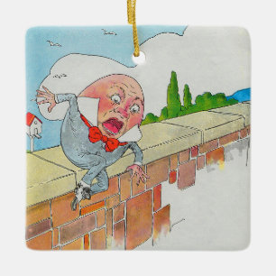 Adorno De Cerámica Humpty Dumpty en la pared madre de oca rima de gua