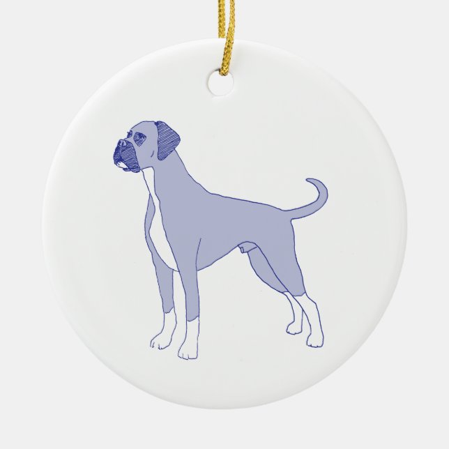 Adorno De Cerámica Hunderasse Boxer (Frente)