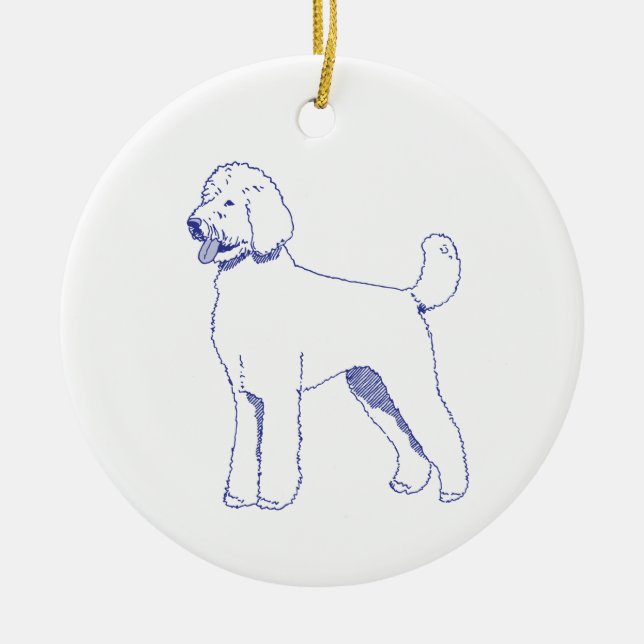Adorno De Cerámica Hunderasse Goldendoodle (Frente)