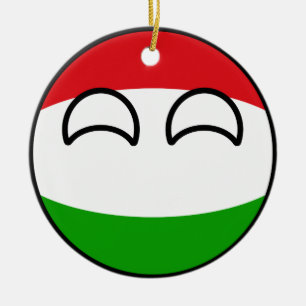 Adorno De Cerámica Hungría Geeky que tiende divertida Countryball