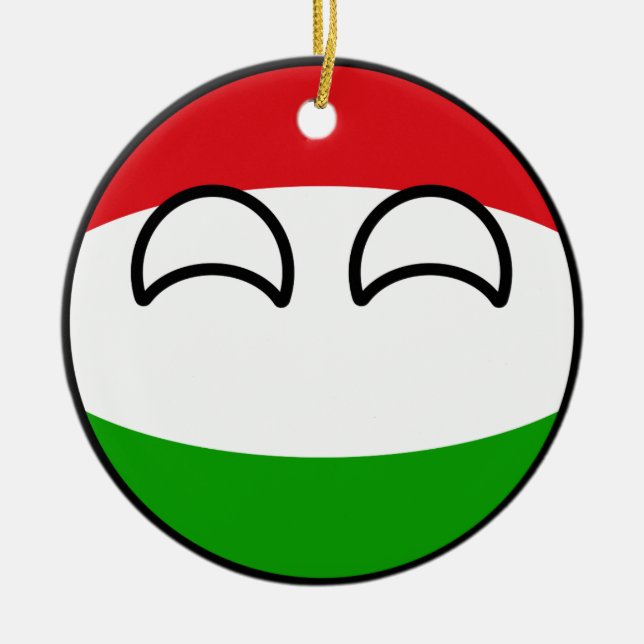 Adorno De Cerámica Hungría Geeky que tiende divertida Countryball (Frente)