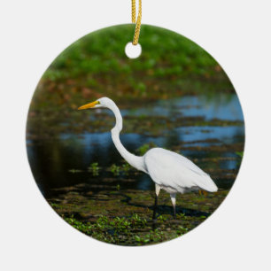 Adorno De Cerámica Hunting Egret