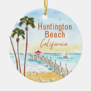 Adorno De Cerámica Huntington Beach Ciudad del Surf EE. UU. Californi