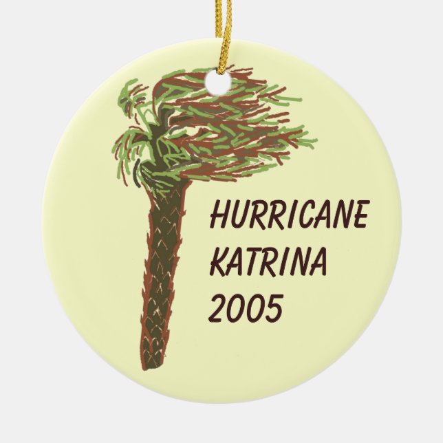 Adorno De Cerámica Hurr. ¡Ornamento conmemorativo Katrina/Personaliza (Frente)