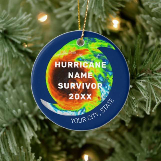 Adorno De Cerámica HURRICANO SURVIVOR conmemorativo personalizado (Árbol)