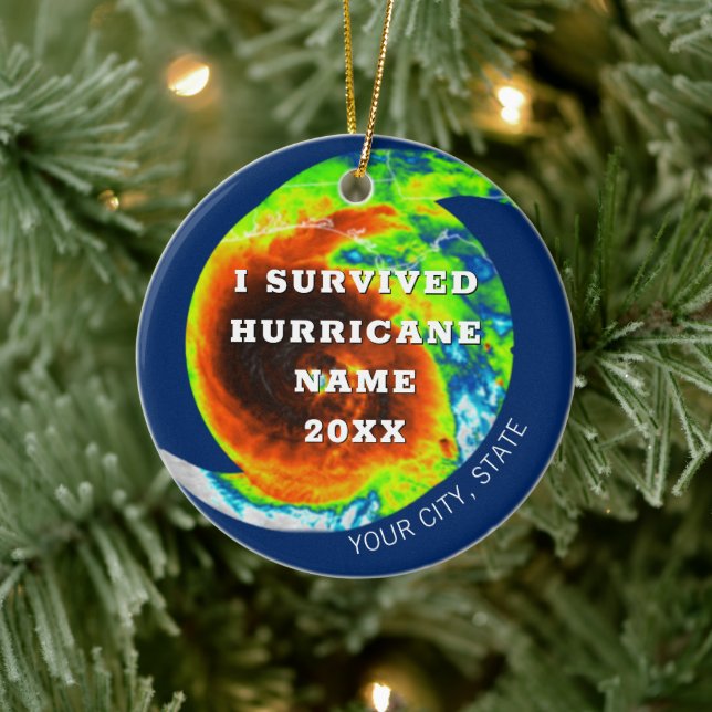 Adorno De Cerámica HURRICANO SURVIVOR conmemorativo personalizado (Árbol)