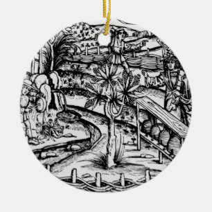 Adorno De Cerámica Husbandsmen felices que tienden las abejas,